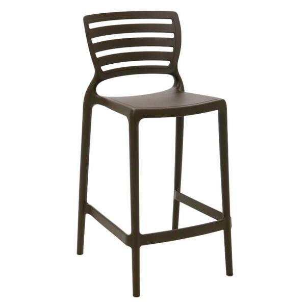Cadeira Plastica Monobloco Sofia Marrom Encosto Vazado Horizo