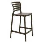 Cadeira Plastica Monobloco Sofia Marrom Encosto Vazado Horizo