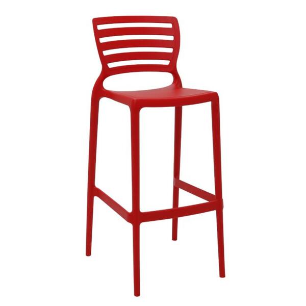 Cadeira Plastica Monobloco Sofia Vermelha Encosto Vazado Hori