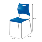 Cadeira Plástica New Azul/aluminio