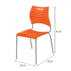 Cadeira Plástica New Laranja/aluminio