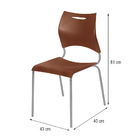 Cadeira Plástica New Marrom/aluminio