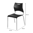 Cadeira Plástica New Preto/aluminio