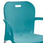 Cadeira Plástica Pé Alumínio Com Braços Turquesa - Paramount