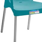 Cadeira Plástica Pé Alumínio Com Braços Turquesa - Paramount