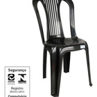Cadeira Plástica Preta Bistrô Resistente 154kg Inmetro