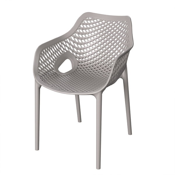 Cadeira para Jardim Plástico com Braço Colmeia Branco 80x54x60cm Forte Plástico