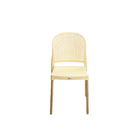 Cadeira Plastico e Aluminio Vintage  Creme  84x40x43cm