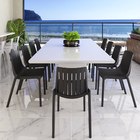 Cadeira para Jardim Plástico sem Braço Ripa Preto 78x40x40cm Forte Plástico