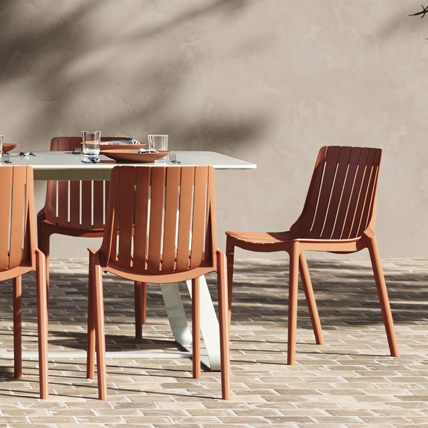 Cadeira para Jardim Plástico sem Braço Ripa Terracota 78x40x40cm Forte Plástico