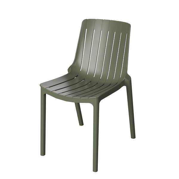 Cadeira para Jardim Plástico sem Braço Ripa Verde 78x40x40cm Forte Plástico