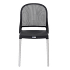 Cadeira Plastico Vintage 84x40cm Preto Forte Plástico