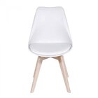 Cadeira Polipropileno Base Em Madeira Modesti 1108  Branco