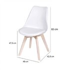 Cadeira Polipropileno Base Em Madeira Modesti 1108  Branco