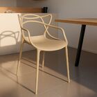 Cadeira Polipropileno Leitura Sala Jardim Nude