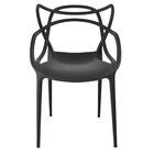 Cadeira Polipropileno Leitura Sala Jardim Preto