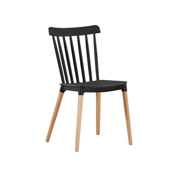 Cadeira Polipropileno Madeira Roma Fratini Móveis Preto