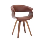 Cadeira Poliuretano Base Giratória Betina  Marrom