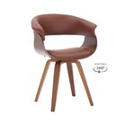 Cadeira Poliuretano Base Giratória Betina Marrom