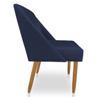 Cadeira Poltona Juliana Suede Azul Marinho Pés Palito Castanh