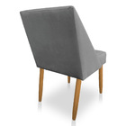 Cadeira Poltona Juliana Suede Grafite Pés Palito Castanho - P