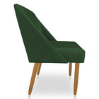 Cadeira Poltona Juliana Suede Verde Pés Palito Castanho - Pal