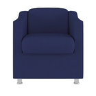 Cadeira Poltrona Decorativa Recepção Hospital Tecido Suede Az