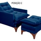 Cadeira Poltrona Do Papai Reclinável Munique Veludo Azul Mari