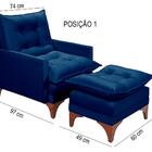 Cadeira Poltrona Do Papai Reclinável Munique Veludo Azul Mari