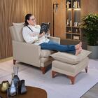 Cadeira Poltrona Do Papai Reclinável Munique Veludo Palha