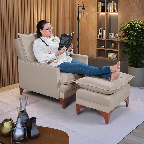 Cadeira Poltrona Do Papai Reclinável Munique Veludo Palha