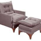 Cadeira Poltrona Do Papai Reclinável Munique Veludo Rose