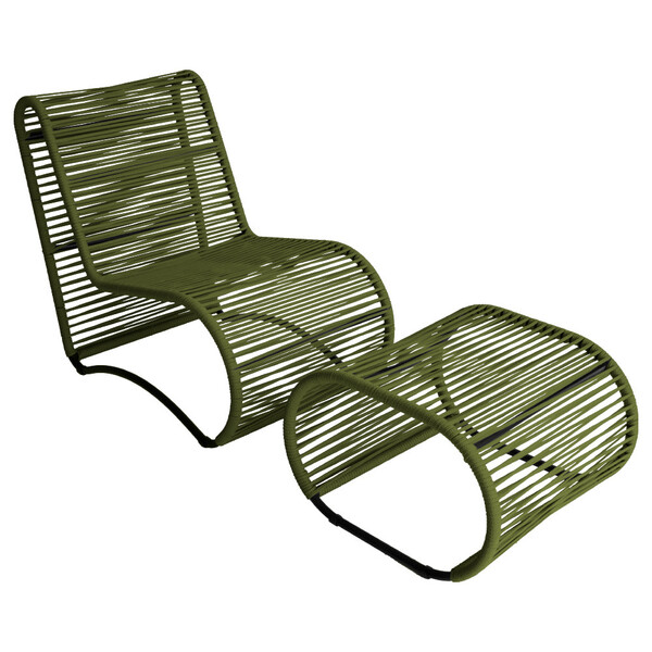 Cadeira Poltrona E Puff Porto Para Área Externa Em Alumínio E