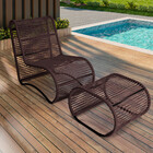 Cadeira Poltrona E Puff Porto Para Área Externa Em Alumínio E