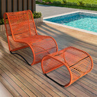 Cadeira Poltrona E Puff Porto Para Área Externa Em Alumínio E