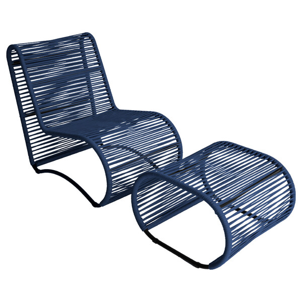 Cadeira Poltrona E Puff Porto Para Área Externa Em Alumínio E