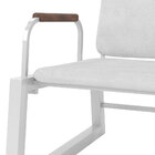 Cadeira Poltrona Em Aço Até 100 Kg Po02 Branco Pu/madeira Poz