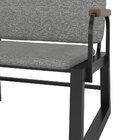 Cadeira Poltrona Em Aço Até 100 Kg Po02 Preto/pu Linho Cinza/