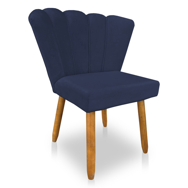 Cadeira Poltrona Flor Veludo Pés Palito Castanho - Pallazio -