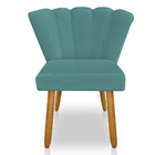 Cadeira Poltrona Flor Veludo Pés Palito Castanho - Pallazio -