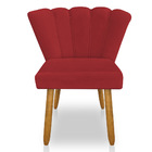 Cadeira Poltrona Flor Veludo Pés Palito Castanho - Pallazio -