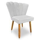 Cadeira Poltrona Flor Veludo Pés Palito Castanho - Pallazio -