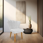 Cadeira Poltrona Flor Veludo Pés Palito Castanho - Pallazio -