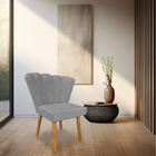 Cadeira Poltrona Flor Veludo Pés Palito Castanho - Pallazio -