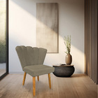 Cadeira Poltrona Flor Veludo Pés Palito Castanho - Pallazio -