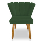 Cadeira Poltrona Flor Veludo Pés Palito Castanho - Pallazio -