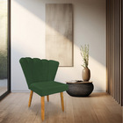 Cadeira Poltrona Flor Veludo Pés Palito Castanho - Pallazio -