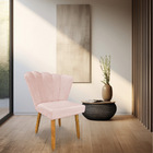 Cadeira Poltrona Flor Veludo Pés Palito Castanho - Pallazio -