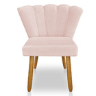 Cadeira Poltrona Flor Veludo Pés Palito Castanho - Pallazio -