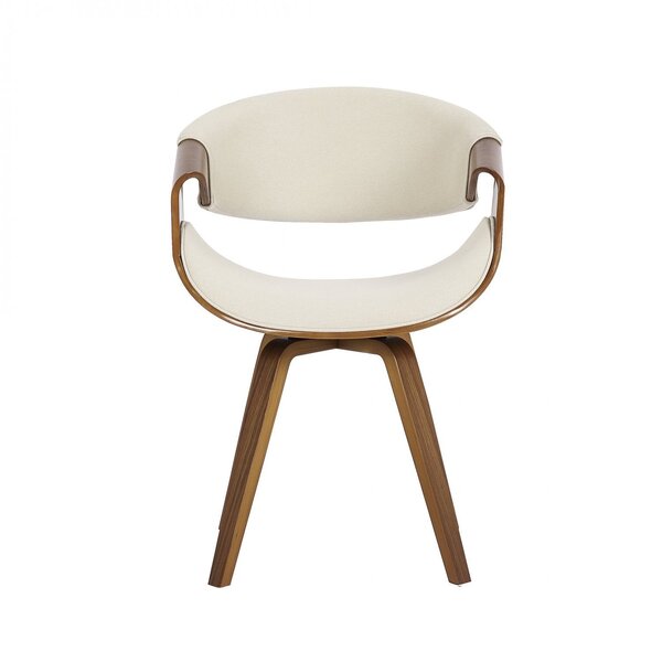 Cadeira Poltrona Giratória Em Madeira Maciça E Linho Nicole C